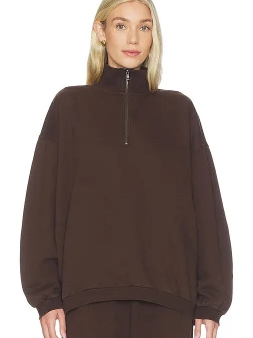 Skims Boyfriend Fleece Slouchy Quarter Zip Pullover